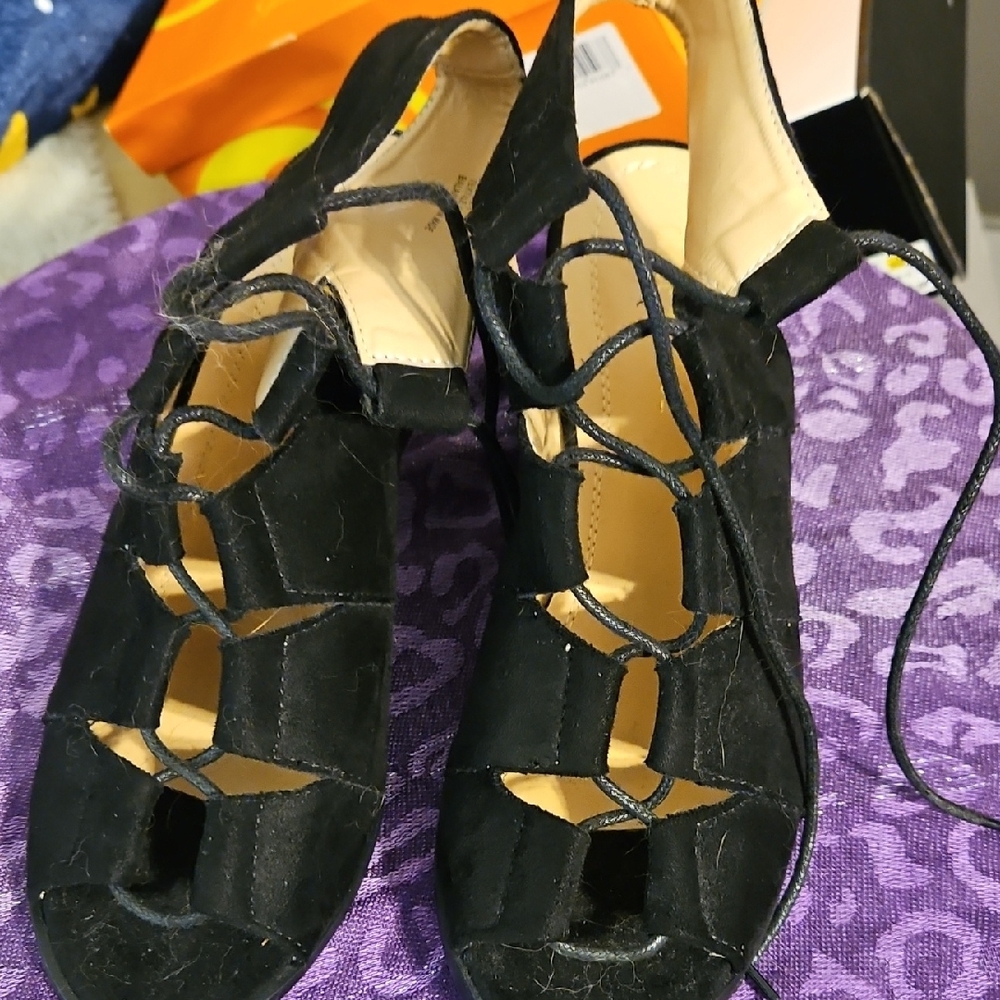 Elegant Black Lace-Up Women's Shoes